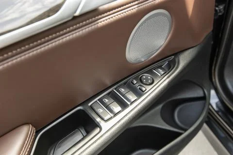 Car interior. Front door panel Stock-Fotos