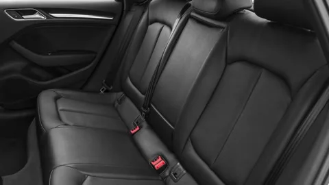 Car interior with front seats and board wide shot 2020 Audi A3 Premium 40 TFSI Stock Footage 159833563