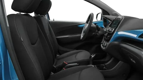 Car interior with front seats and board 2016 Chevrolet Spark 1LT Automatic Stock Footage 159868722
