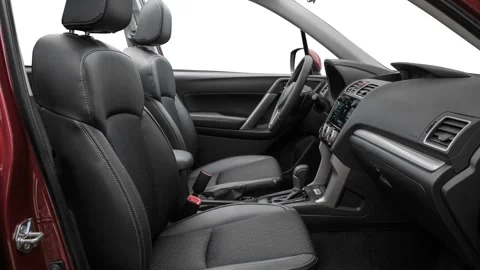 Car interior with front seats and board 2017 Subaru Forester 2.0 XT Premium Stock Footage 159874562