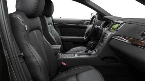 Car interior with front seats and board wide shot 2016 Lincoln MKS Stock Footage 159878187