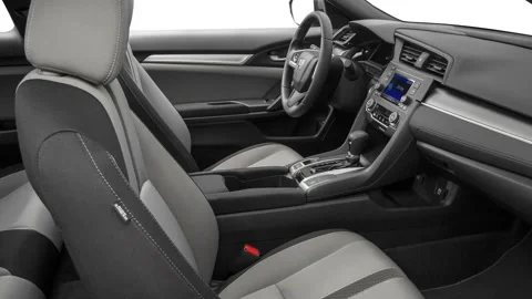 Car interior with front seats and board wide shot 2016 Honda Civic LX-P Stock Footage 159888802