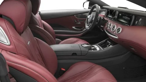 Car interior with front seats and board 2016 Mercedes-Benz S-Class S65 AMG Stock Footage 159895964