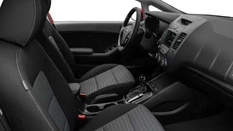 Car interior with front seats and board wide shot 2017 Kia Forte S Stock Footage 159906346
