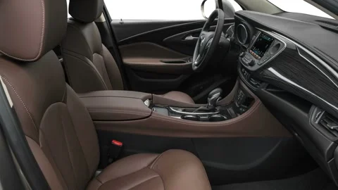 Car interior with front seats and board wide shot 2017 Buick Envision Essence Video stock 159909334