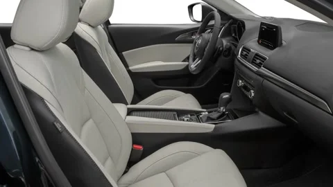Car interior with front seats and board 2017 Mazda MAZDA3 Grand Touring Stock Footage 159918685