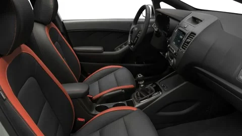 Car interior with front seats and board wide shot 2017 Kia Forte5 SX Video stock 159932430