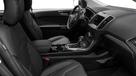Car interior with front seats and board wide shot 2017 Ford Edge Titanium Video stock 159935748