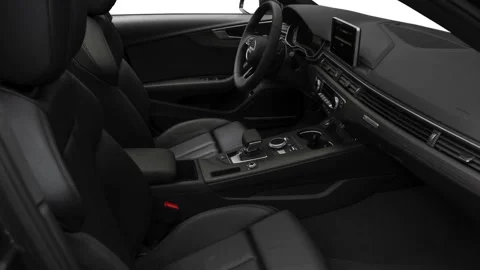 Car interior with front seats and board 2018 Audi A4 Premium Plus 2.0 TFSI Stock Footage 159965821
