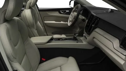 Car interior with front seats and board wide shot 2018 Volvo XC60 T6 Inscription Stock Footage 159970698