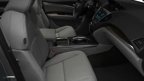 Car interior with front seats and board wide shot 2018 Acura MDX SE Stock Footage 159976698