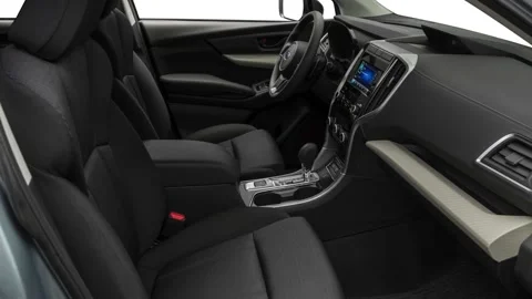 Car interior with front seats and board 2019 Subaru Ascent 8- Passenger Stock Footage 159999097