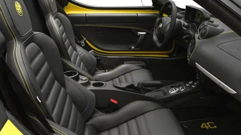 Car interior with front seats and board wide shot 2018 Alfa Romeo 4C Spider SE Stock Footage 160009680