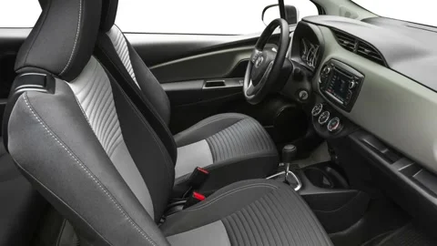 Car interior with front seats and board wide shot 2018 Toyota Yaris 3-Door L Stock Footage 160016110