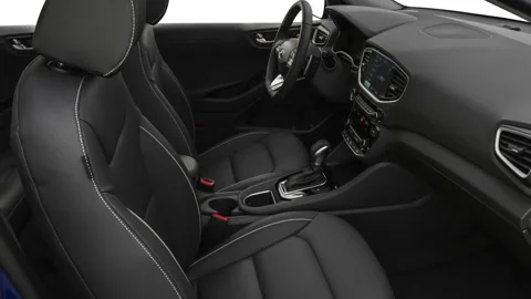 Car interior with front seats and board 2019 Hyundai Ioniq Hybrid Limited Video stock 160034442