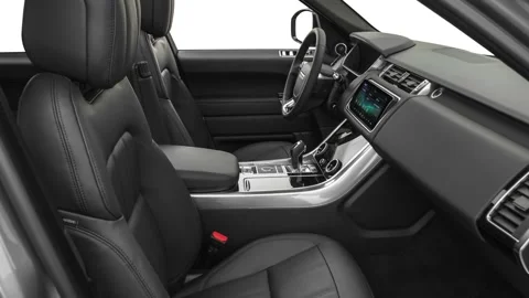 Car interior with front seats and board 2020 Land Rover Range Rover Sport HSE Stock Footage 160091503