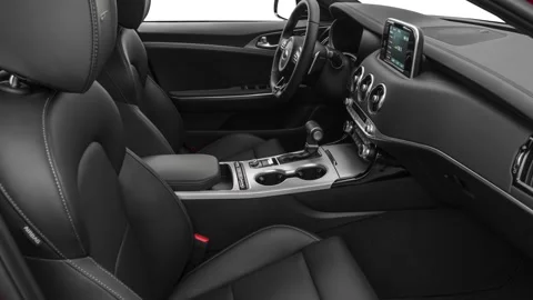 Car interior with front seats and board wide shot 2020 Kia Stinger GT Stock Footage 160104068