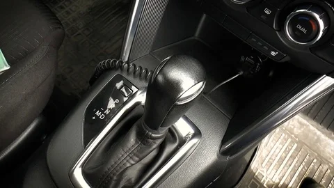 Car interior. Gearbox and control panel Stock Footage 77747830