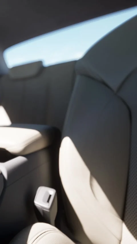 Car interior with light coming through windows on a sunny day Stock Footage 337991276