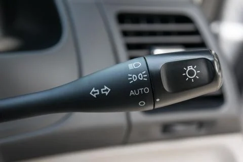 Car interior with light switch Stock Photos