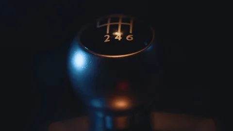 Car Interior - Shifting / Changing Gear Stick in Manual Car, Close Up Stock Footage