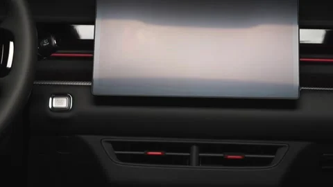 Car interior shot in a black studio. Artificial lighting. Slow camera movement Stock Footage 273278433