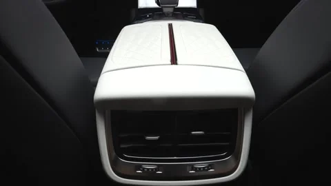 Car interior shot in a black studio. Artificial lighting. Slow camera movement Stock Footage 274430436