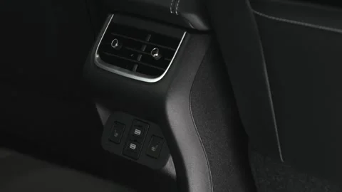 Car interior shot in a black studio. Artificial lighting. Slow camera movement Stock Footage 274430445