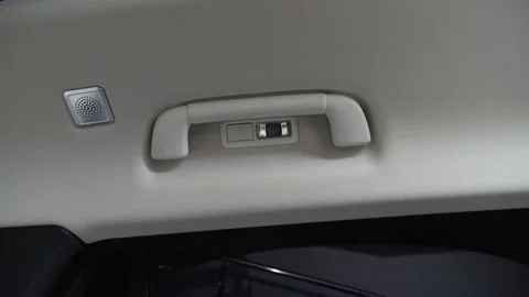 Car interior shot in a black studio. Artificial lighting. Slow camera movement Stock Footage 274431181