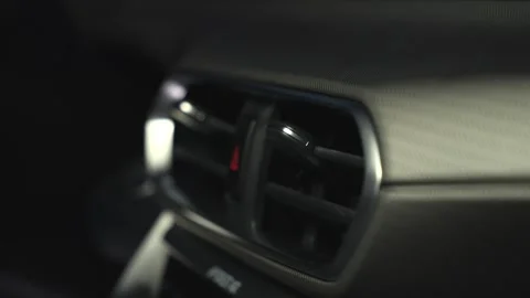 Car interior shot in a black studio. Artificial lighting. Slow camera movement Stock Footage 274431182