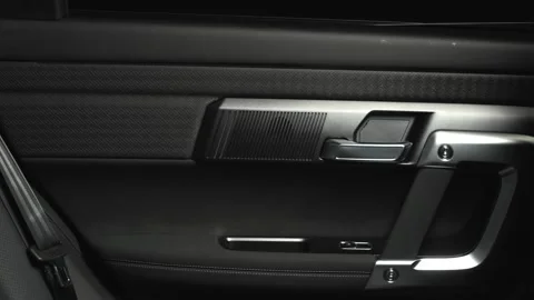 Car interior shot in a black studio. Artificial lighting. Slow camera movement Stock Footage 274431599