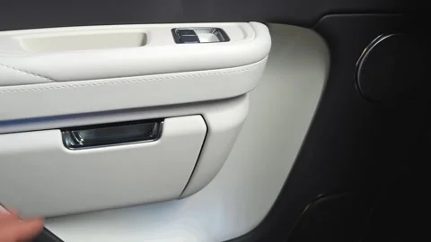 Car interior shot in a black studio. Artificial lighting. Slow camera movement Stock Footage 274431632