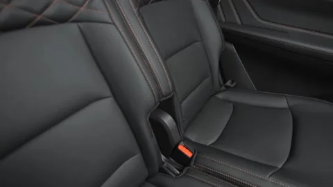 Car interior shot in a black studio. Artificial lighting. Slow camera movement Stock Footage 274431648