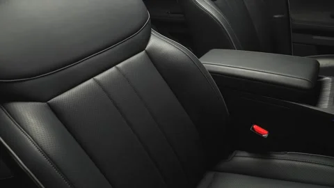 Car interior shot in a black studio. Artificial lighting. Slow camera movement Stock Footage 274431662