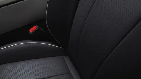 Car interior shot in a black studio. Artificial lighting. Slow camera movement Stock Footage 274431717