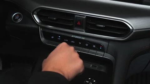 Car interior shot in a black studio. Artificial lighting. Slow camera movement Stock Footage 274431747