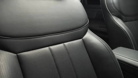 Car interior shot in a black studio. Artificial lighting. Slow camera movement Stock Footage 274431757