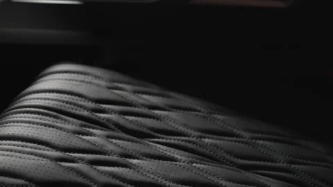 Car interior shot in a black studio. Artificial lighting. Slow camera movement Stock Footage 274431765