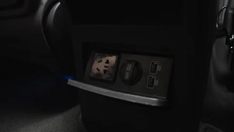 Car interior shot in a black studio. Artificial lighting. Slow camera movement Stock Footage 274431780