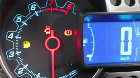 Car interior - speed, engine speed gauges Stock Footage 50122129