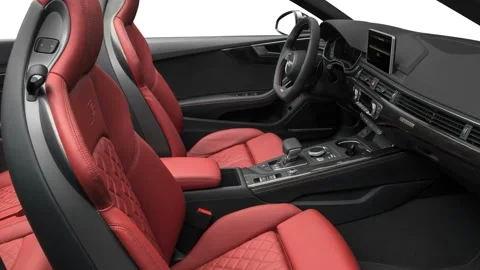 Car interior view Daytona Gray 2018 Audi S5 Cabriolet Premium Plus 3.0 TFSI Stock Footage 159950716