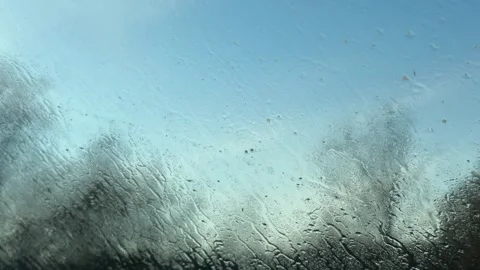 Car Interior View of Window Washed with Soap and Water Stock Footage 331675475