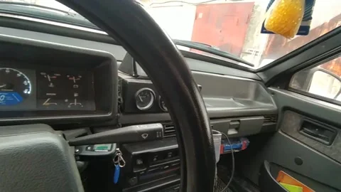 Car interior in winter Video stock 172054459