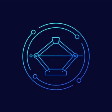 Car jack icon, linear design Stock Illustration