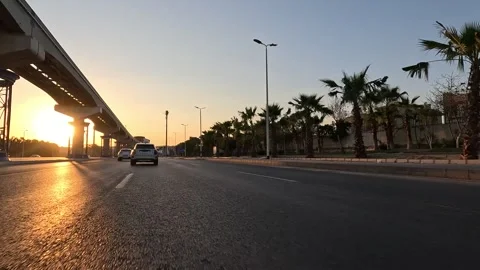 Car Journey Through Broad City Residential Roads New Cairo Showing Buildings Stock Footage 329786653