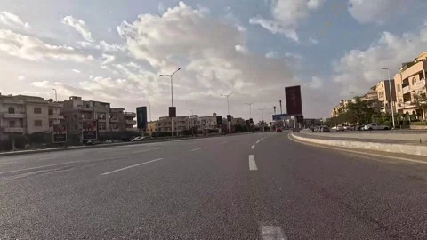 Car Journey Through Newly Planned City Neighborhood New Cairo Showing Buildings Stock Footage 329657108
