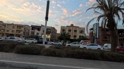 Car Journey Through Newly Planned City Neighborhood New Cairo Showing Buildings Stock Footage 329893590
