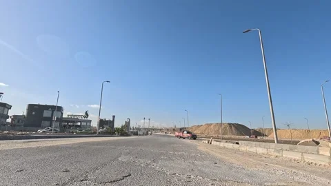 Car Journey Through Spacious Roads New Cairo Showing Buildings Traffic Vehicles Stock Footage 329674636