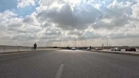 Car Journey Through Wide Streets New Cairo Showing Buildings Traffic Vehicles Stock Footage 330114904