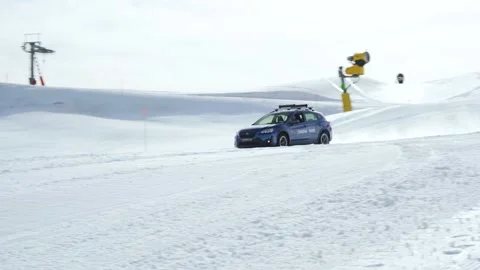 Car Jumping on snow 2 Stock Footage 236423012